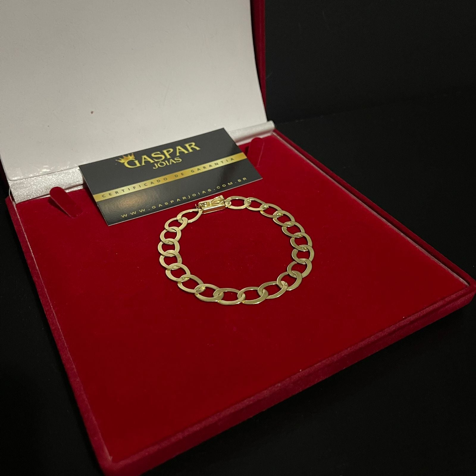 Pulseira Elo Laminado Redonda 10mm 100% Moeda Antiga Premmium Identico Ouro 18k