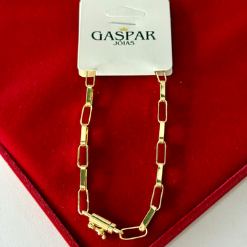 Pulseira Elo Tijolinho Long 4mm 100% Moeda Antiga Premmium Identico Ouro 18k