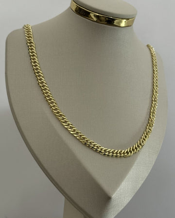 Corrente Elo Grumet Dupla 4mm Premmium Identica Ouro 18K