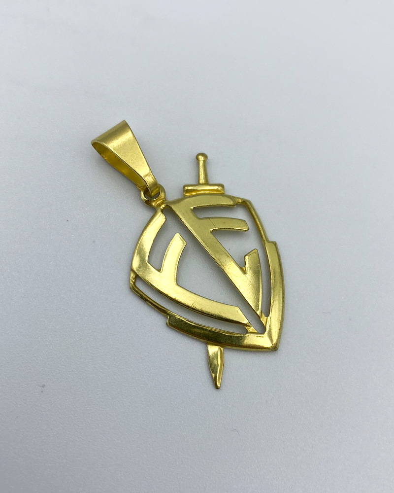 PINGENTE ESCUDO DA FÉ MÉDIO - 3x2cm - MOEDA ANTIGA