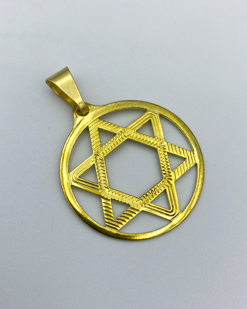 PINGENTE ESTRELA DE DAVI VAZADO GRANDE - 3,5x3,5cm - MOEDA ANTIGA