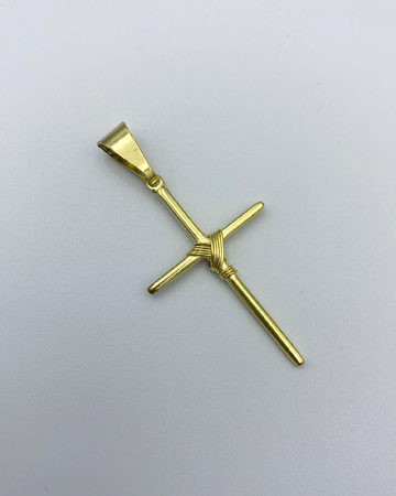 PINGENTE CRUZ ENROLADA MÉDIA - 4x2,5cm - MOEDA ANTIGA