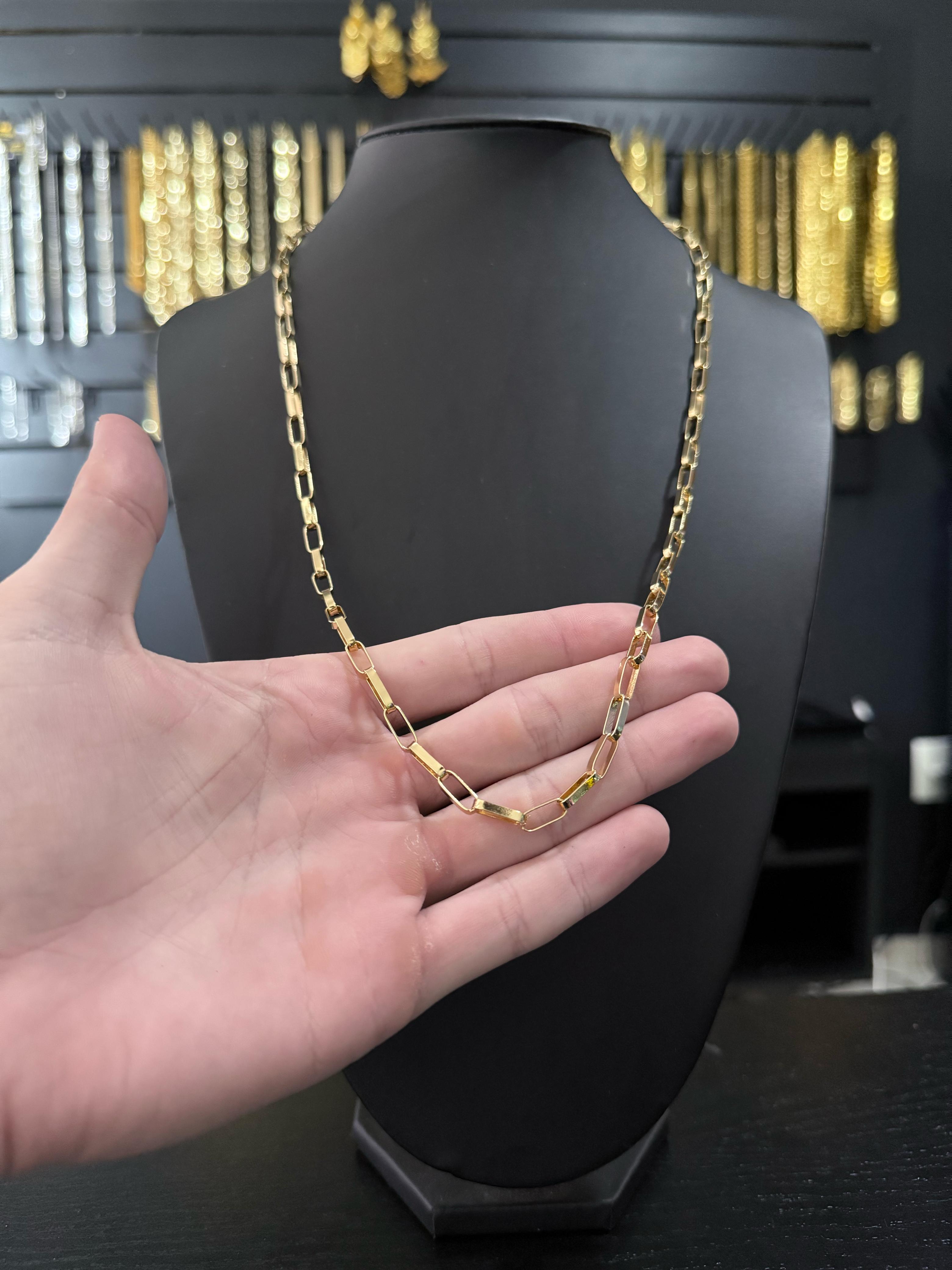 Corrente Tijolinho 4mm (BANHADO A OURO 18K)