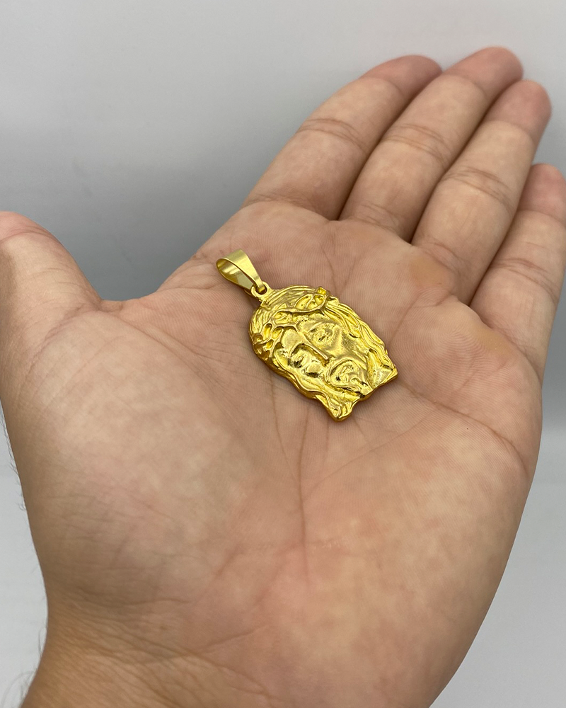 PINGENTE ROSTO DE CRISTO PADRÃO - 3x2cm - MOEDA ANTIGA