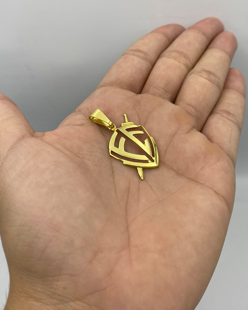 PINGENTE ESCUDO DA FÉ MÉDIO - 3x2cm - MOEDA ANTIGA