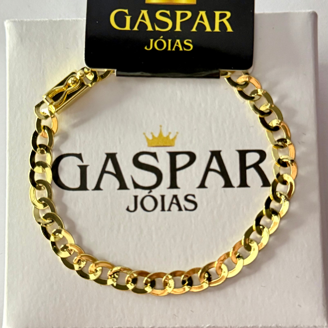 Pulseira Escama Redonda 5mm - Moeda Antiga Italiana + Verniz + Banho de 10 Millessimos Ouro