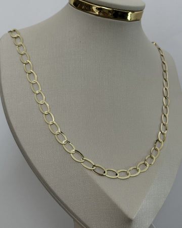 Corrente Elo Oval 6mm Lamiada Premmium Identica Ouro 18K