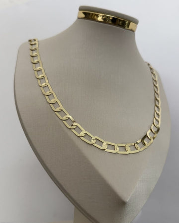 Corrente Elo Long 10mm Lamiada Premmium Identica Ouro 18K