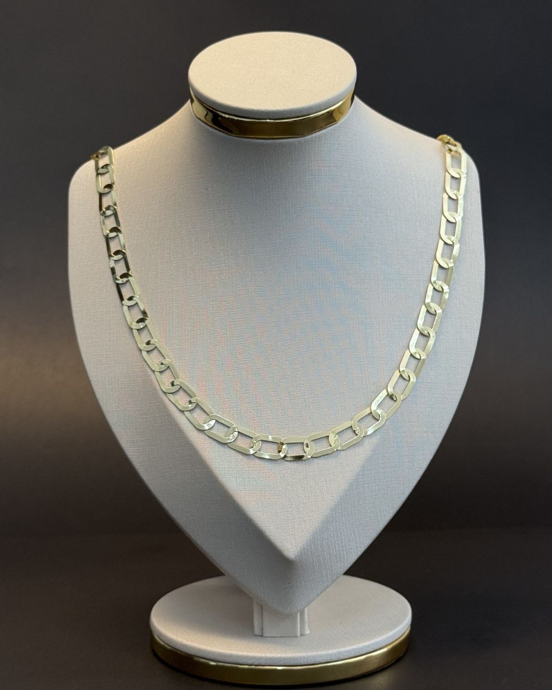 Corrente Elo Long 10mm Lamiada Premmium Identica Ouro 18K