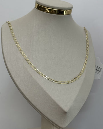 Corrente Elo Long 4mm Lamiada Premmium Identica Ouro 18K