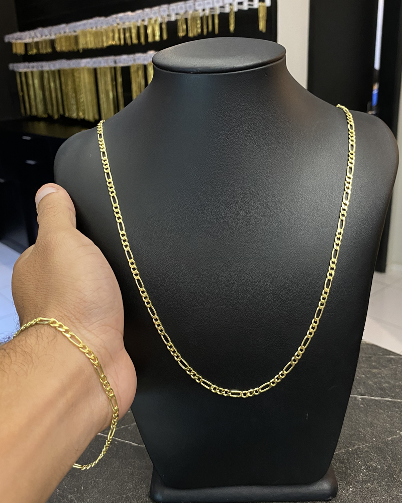 CORRENTE GRUMET 3X1 3MM + PULSEIRA GRUMET 3X1 3MM (MOEDA ANTIGA)