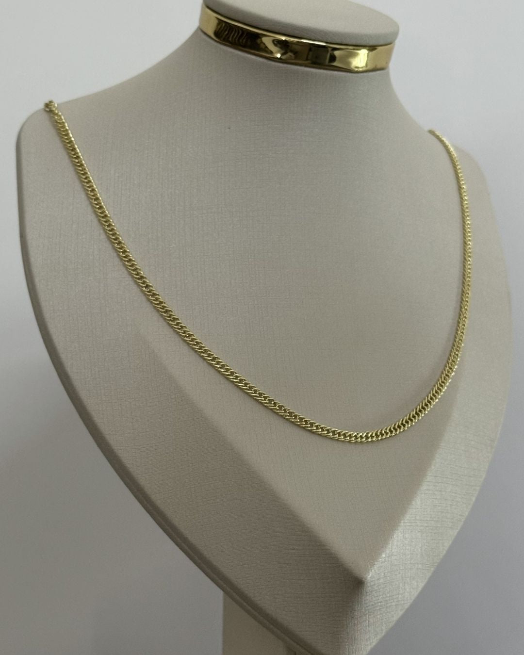 Corrente Elo Grumet Dupla 4mm Premmium Identica Ouro 18K