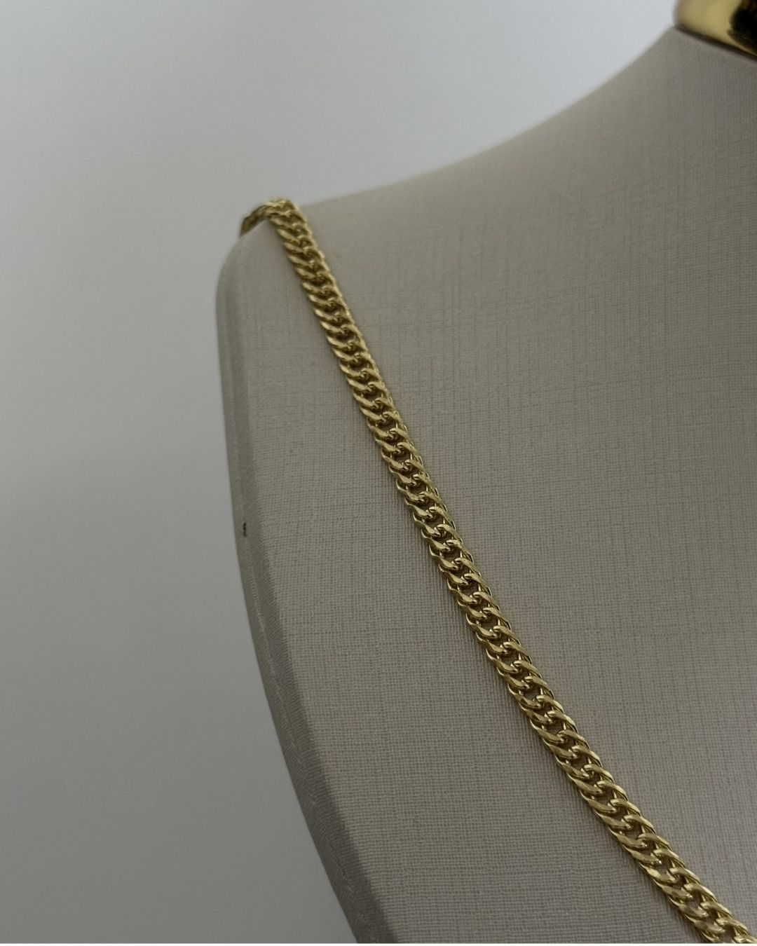 Corrente Elo Grumet Dupla 2mm Lamiada Premmium Identica Ouro 18K