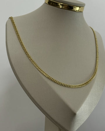 Corrente Elo Grumet Dupla 2mm Lamiada Premmium Identica Ouro 18K