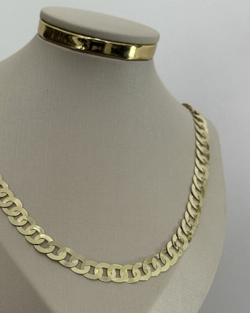 Corrente Elo Escama Redondo 8mm Lamiada Premmium Identica Ouro 18K