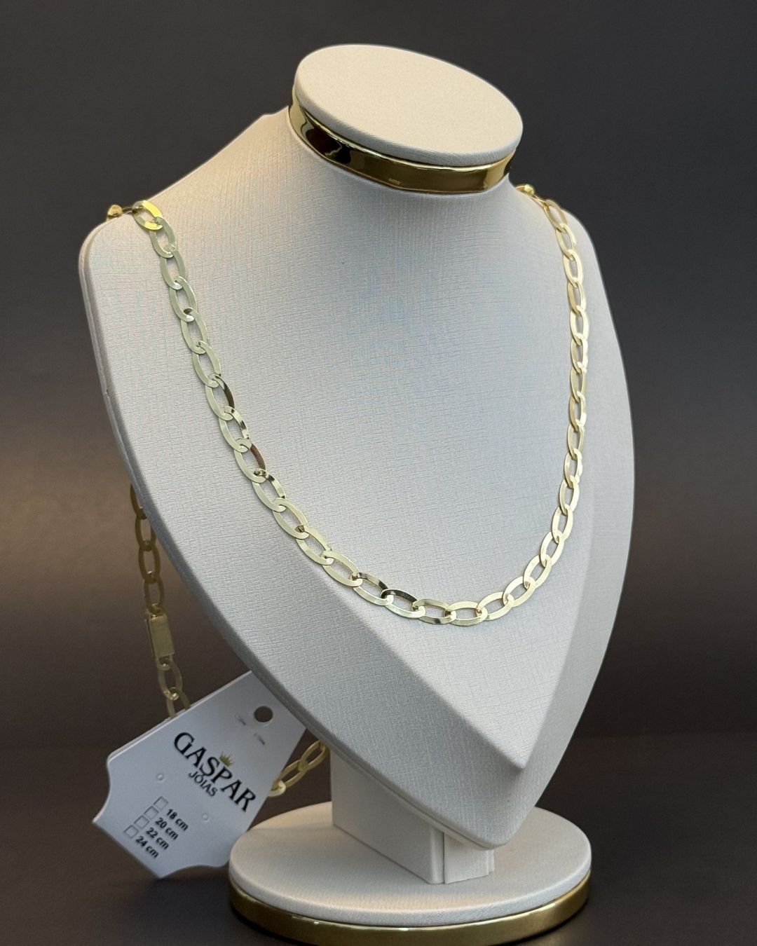 Corrente Elo Chapeado 6mm Lamiada Premmium Identica Ouro 18K
