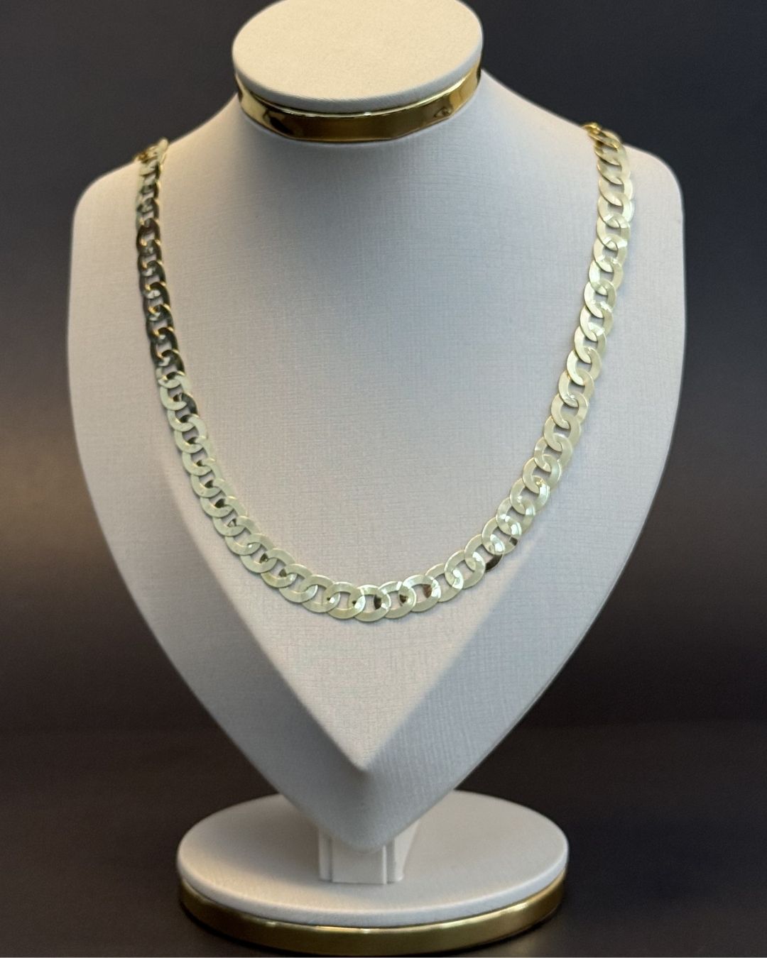 Corrente Elo Escama Redondo 8mm Lamiada Premmium Identica Ouro 18K