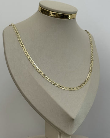 Corrente Elo Chapeado 4mm Lamiada Premmium Identica Ouro 18K
