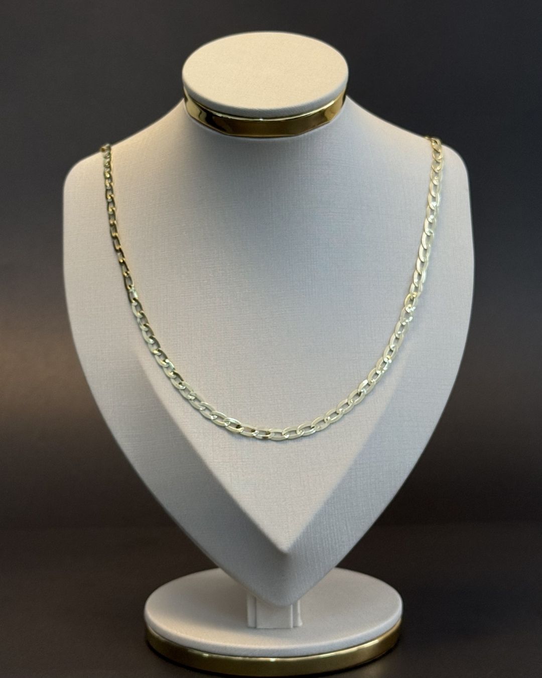 Corrente Elo Chapeado 4mm Lamiada Premmium Identica Ouro 18K