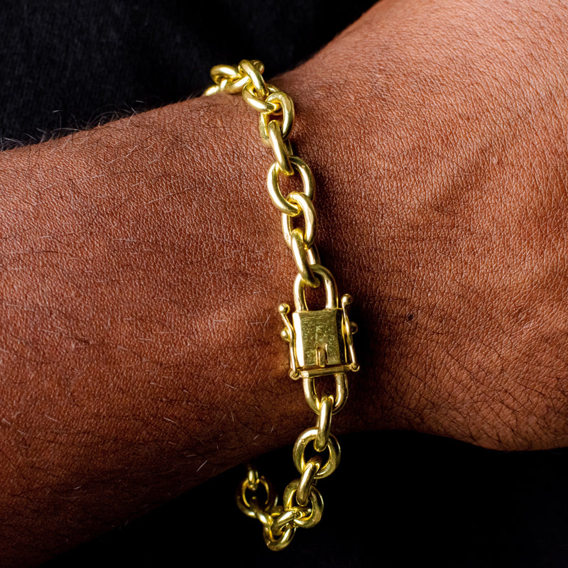 PULSEIRA CADEADO 8MM - 21CM - MOEDA ANTIGA