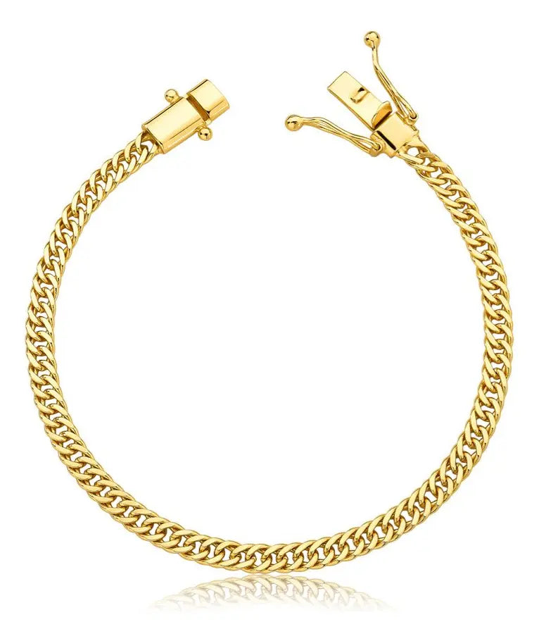 Pulseira Grumet Dupla 4mm Masculina Moeda Antiga Premmium Identico Ouro 18k