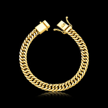 Pulseira Grumet Dupla 10mm Masculina Moeda Antiga Premmium Identico Ouro 18k