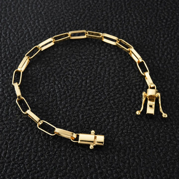 Pulseira Elo Tijolinho Long 4mm 100% Moeda Antiga Premmium Identico Ouro 18k