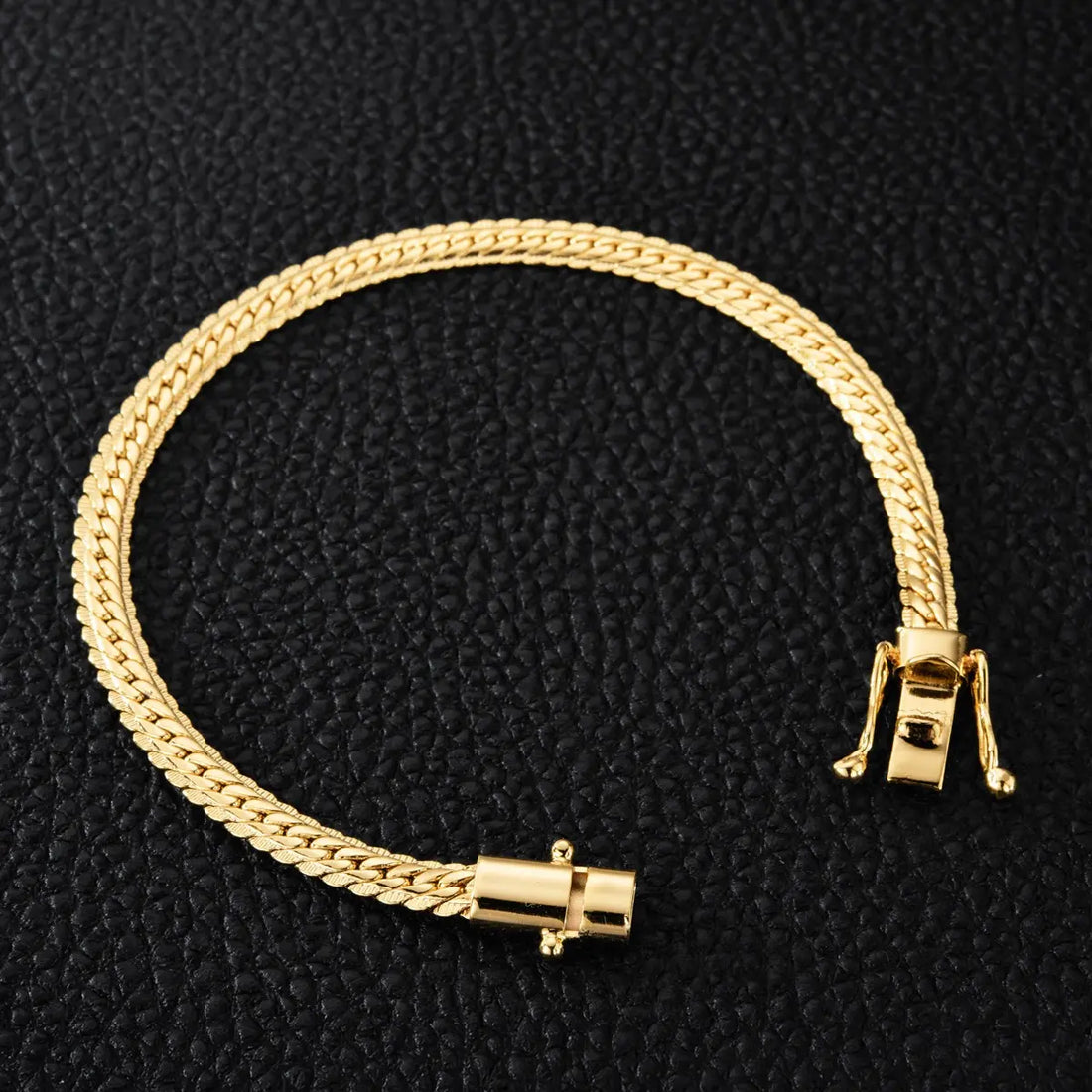 Pulseira Lacraia Laminada 6mm Masculina Moeda Antiga Premmium Identico Ouro 18k