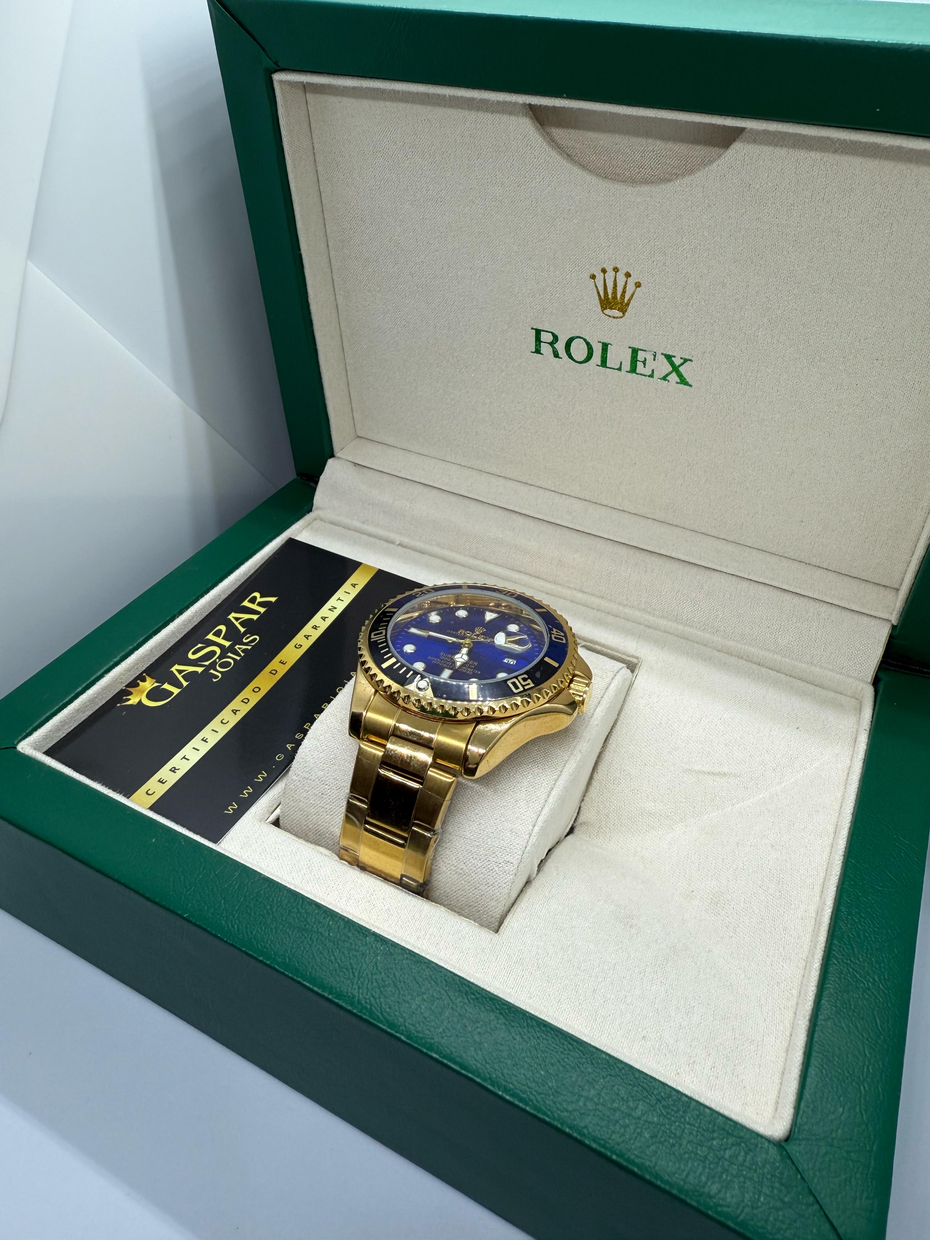 Relógio Rolex - Submariner Dourado c/Azul