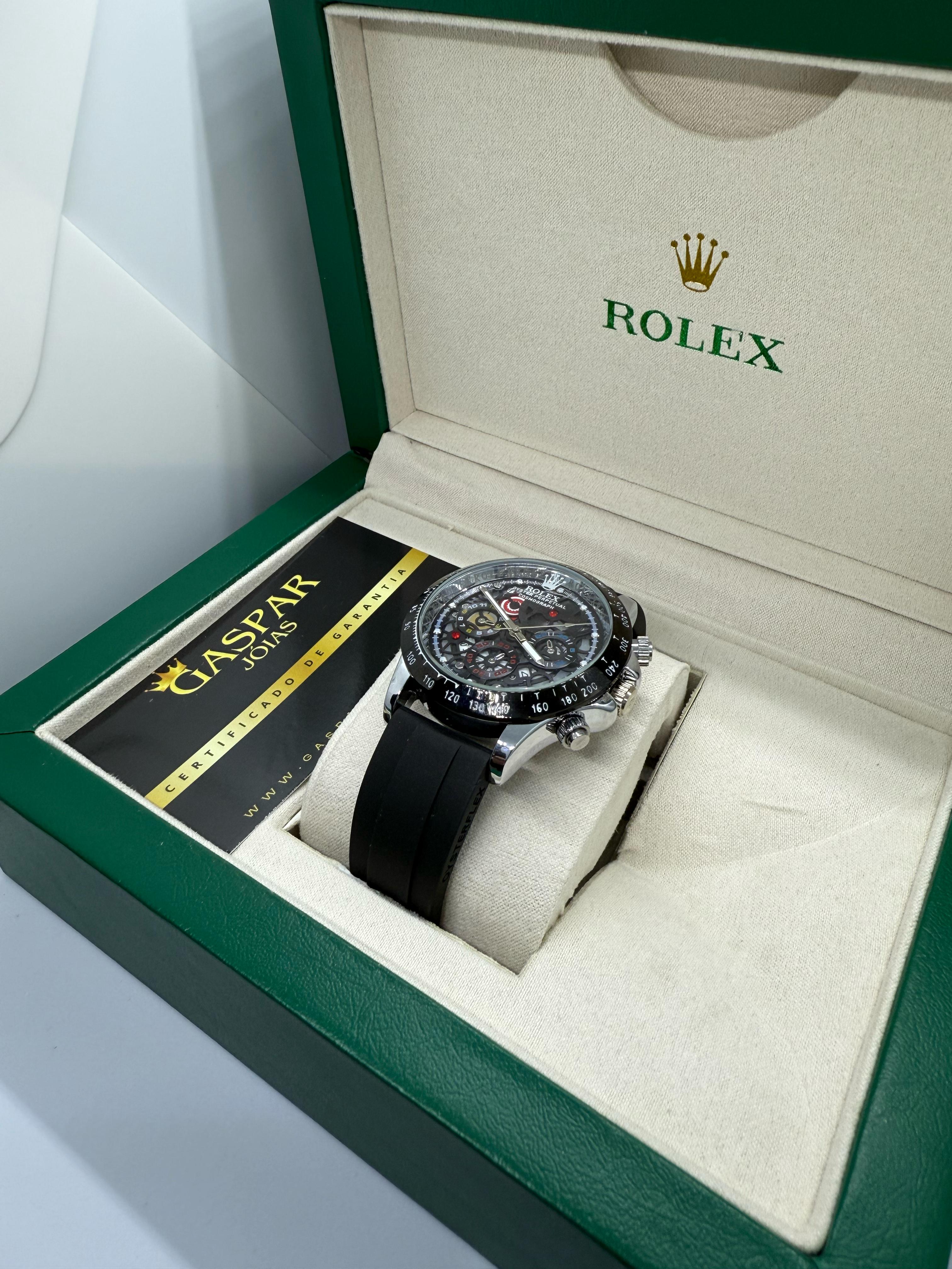 Relógio Rolex - Daytona Borracha Fundo Preto