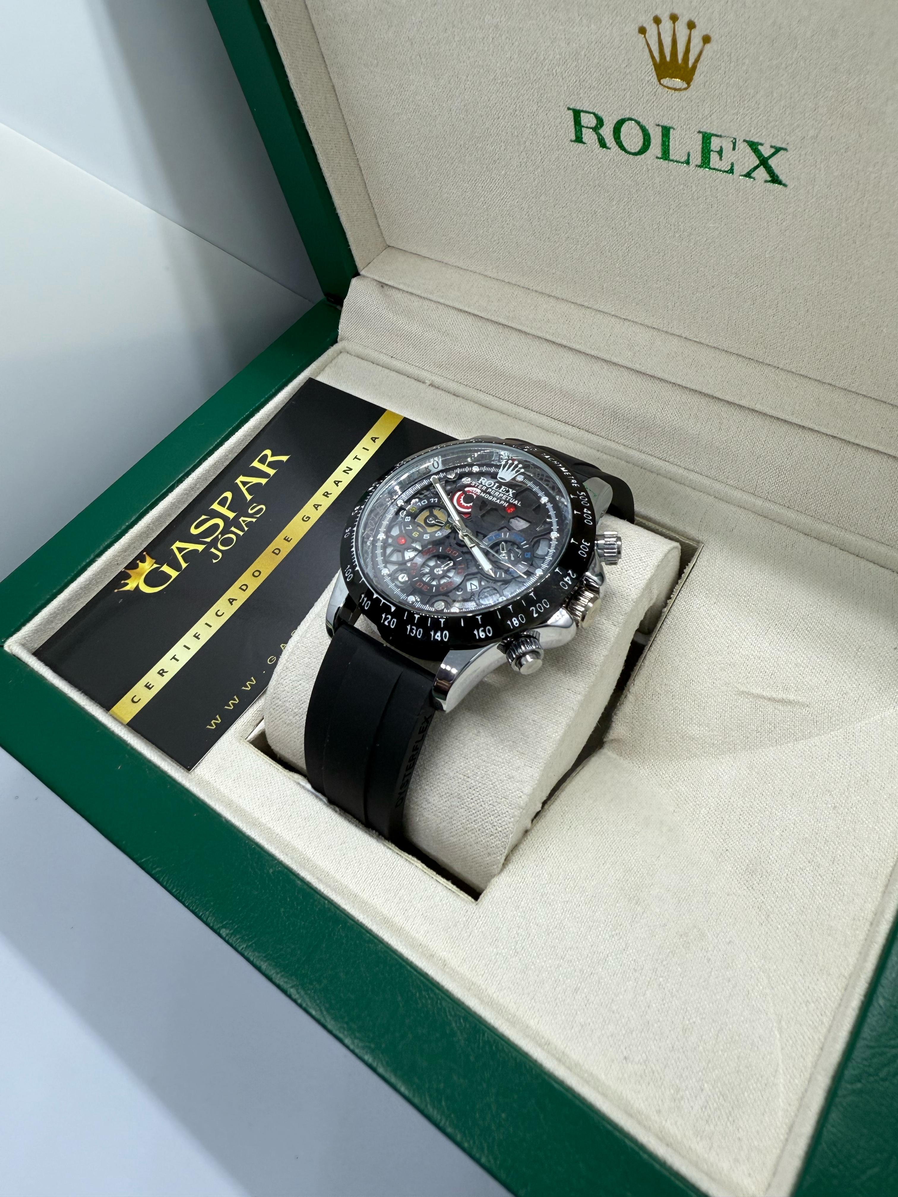 Relógio Rolex - Daytona Borracha Fundo Preto
