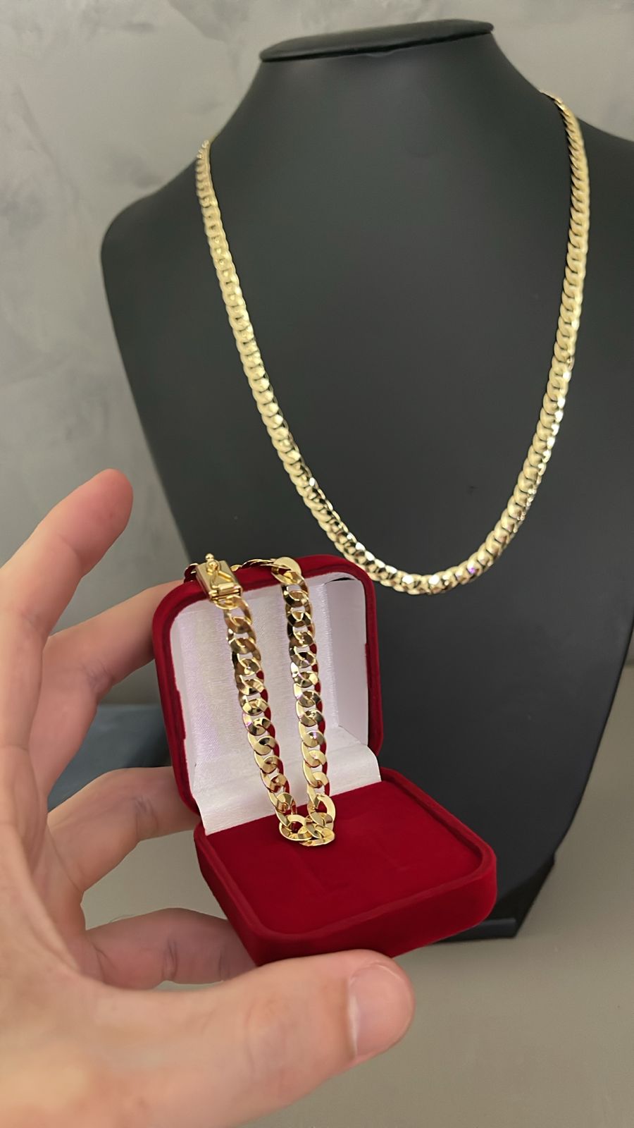 Kit Corrente e Pulseira Escama de Peixe (BANHADO A OURO 18k)