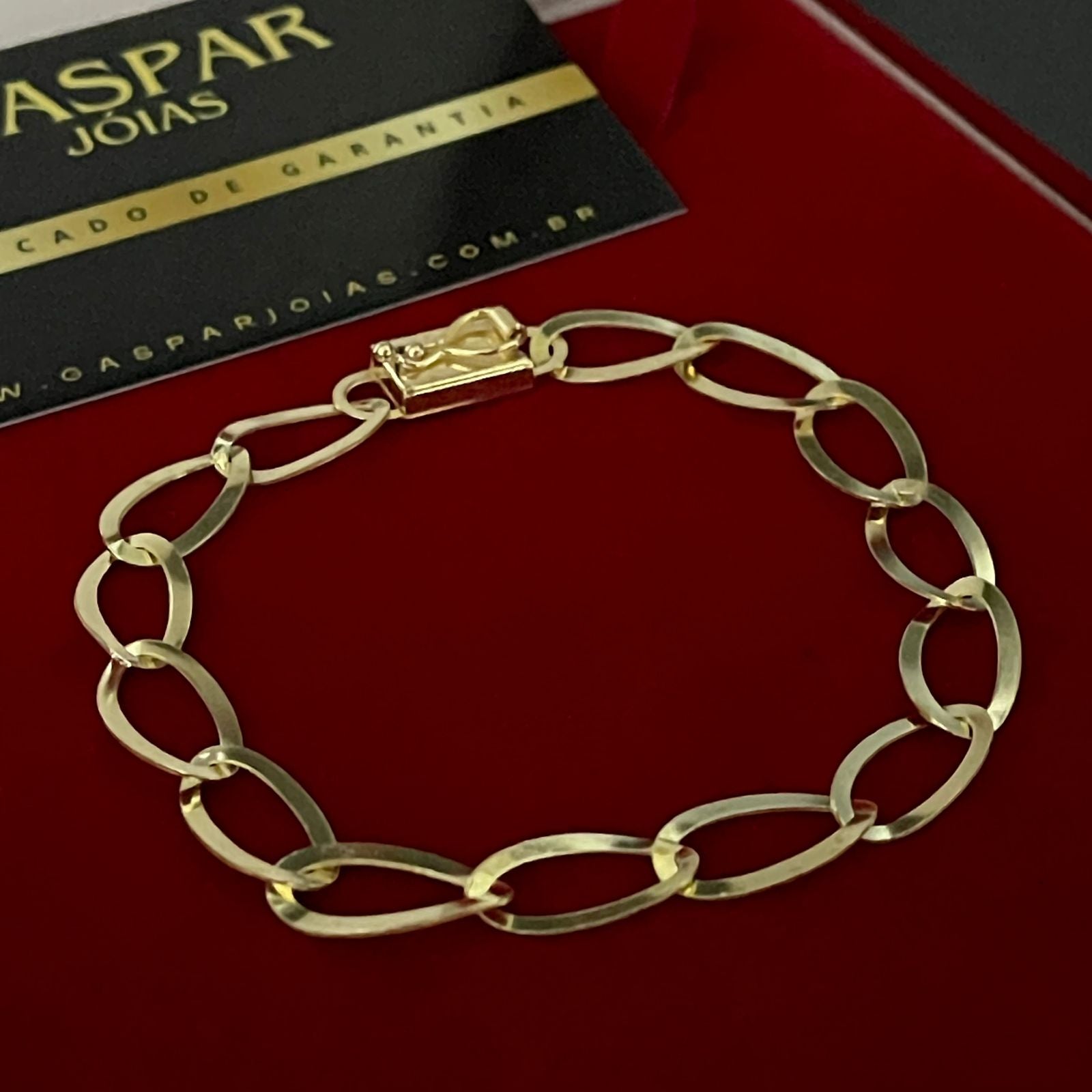 Pulseira Elo Laminada Oval 10mm 100% Moeda Antiga Premmium Identico Ouro 18k