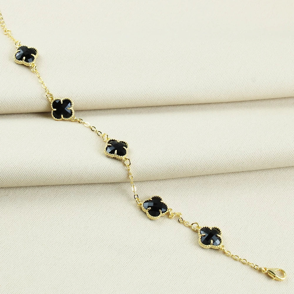 Kit Completo, Corrente e Pulseira Trevo  + Banho de 10 Millessimos Ouro