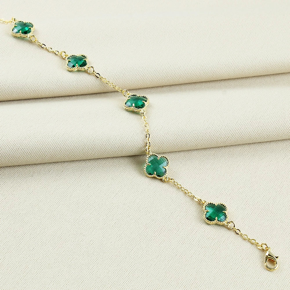 Kit Completo, Corrente e Pulseira Trevo  + Banho de 10 Millessimos Ouro