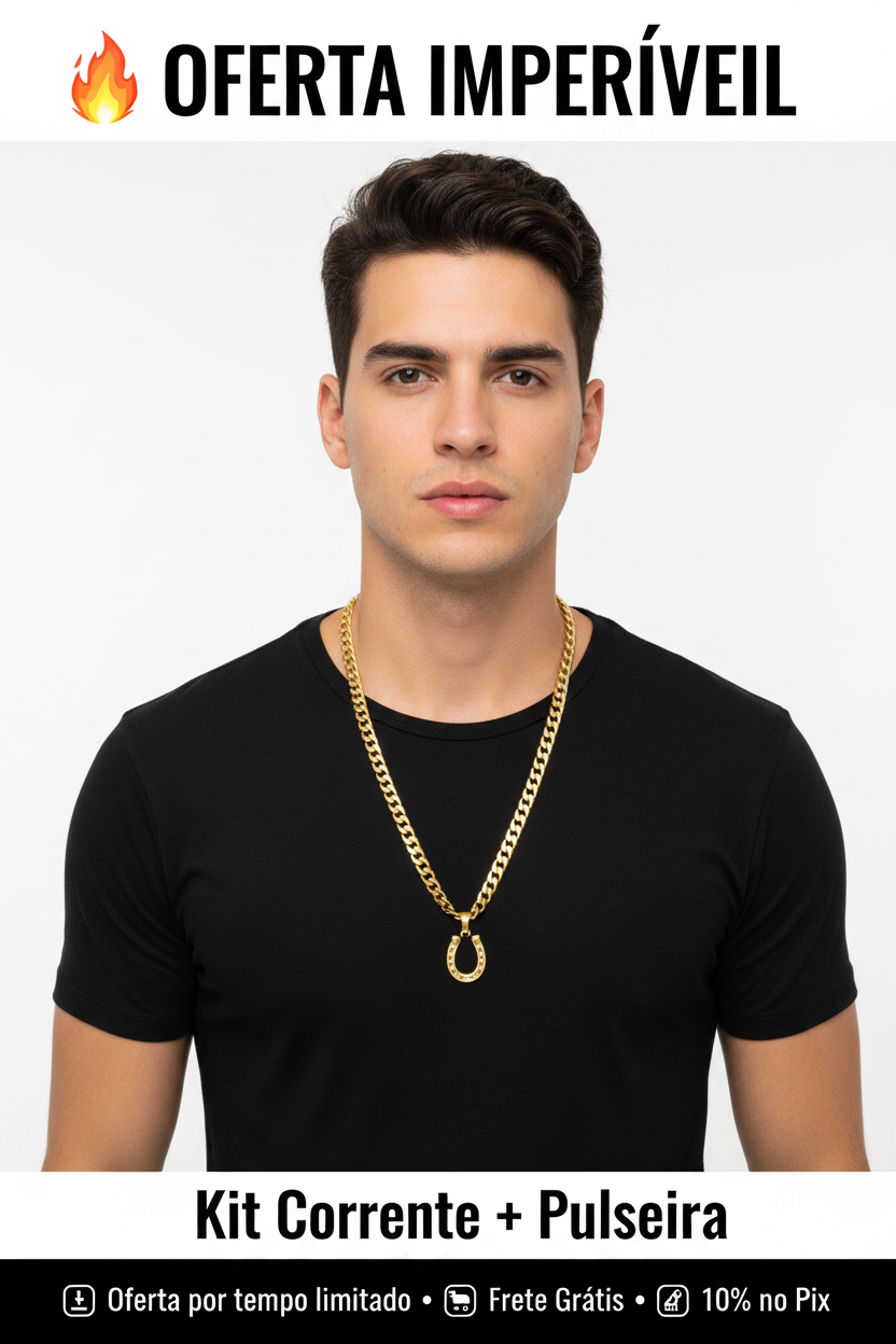 Corrente Elo Redondo Laminada 10mm Banhado a Ouro 18K - Moeda Antiga Italiana Envernizada