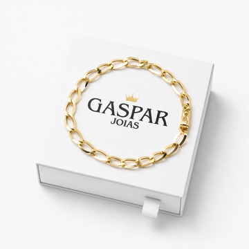Pulseira Chapeada 6mm - Moeda Antiga Italiana Premmium + Verniz + Banho de 10 Millessimos Ouro